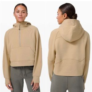 Lululemon crop style oversized 1/2 zip scuba hoodie